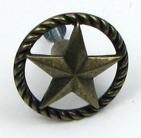 Antique Brass Star Drawer Handle Each